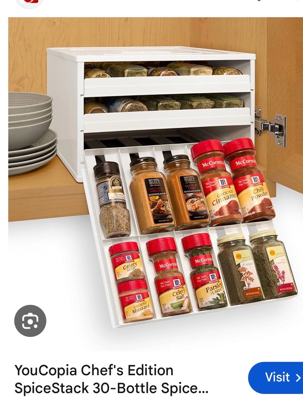 YouCopia Chef’s Edition SpiceStack 30-Bottle Pull Out Organizer